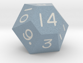 d14 Truncated Hexagonal Dipyramid (Dull Blue) in Matte High Definition Full Color