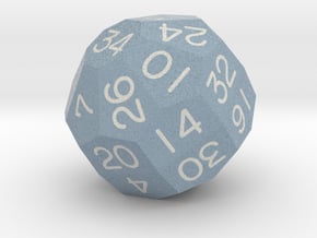 Eightfold Polyhedral d34 (Dull Blue) in Natural Full Color Sandstone