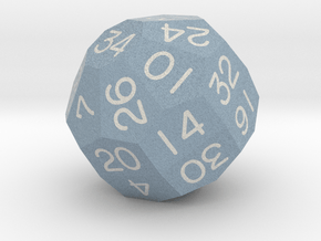 Eightfold Polyhedral d34 (Dull Blue) in Matte High Definition Full Color