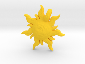 Sun pendant  in Yellow Processed Versatile Plastic: Medium