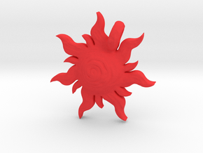 Sun pendant  in Red Smooth Versatile Plastic: Medium