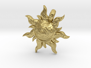 Sun pendant  in Natural Brass: Medium