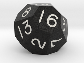Sevenfold Polyhedral d16 (Black) in Standard High Definition Full Color