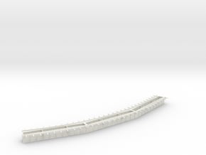 NYC Subway Highline Inner Left Curve 45° N scale in White Natural Versatile Plastic