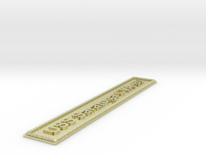 Nameplate USS Saratoga CVA-60 (10 cm) in 14k Gold Plated Brass