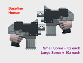 Human : M1 Combat Pistols (L&R) in Tan Fine Detail Plastic: Small