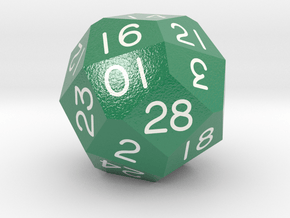 Fourfold Polyhedral d28 (British Racing Green) in Smooth Full Color Nylon 12 (MJF)