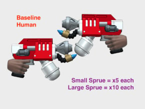 Human : Mk1 Flame Pistols (L&R) in Tan Fine Detail Plastic: Small