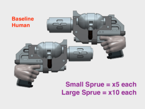 Human : Mk1b Incendiary Pistols (L&R) in Tan Fine Detail Plastic: Small