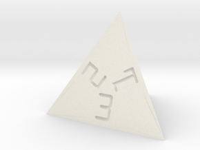 Programmer's D4 (bottom edge) in White Smooth Versatile Plastic: Small