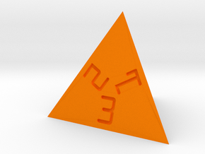 Programmer's D4 (bottom edge) in Orange Smooth Versatile Plastic: Small