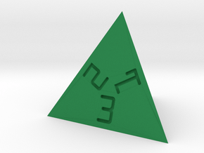 Programmer's D4 (bottom edge) in Green Smooth Versatile Plastic: Small