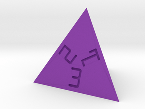 Programmer's D4 (bottom edge) in Purple Smooth Versatile Plastic: Small