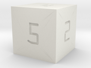 Programmer's D6 in White Natural Versatile Plastic: Small