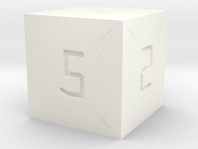 Programmer's D6 in White Smooth Versatile Plastic: Small