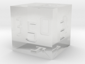 Programmer's D6 in Clear Ultra Fine Detail Plastic: Small