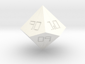 Programmer's D10 (tens) in White Smooth Versatile Plastic: Small