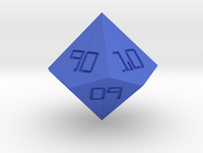 Programmer's D10 (tens) in Blue Smooth Versatile Plastic: Small