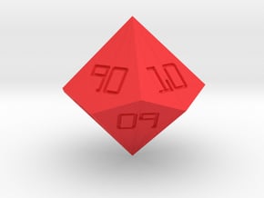 Programmer's D10 (tens) in Red Smooth Versatile Plastic: Small