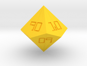 Programmer's D10 (tens) in Yellow Smooth Versatile Plastic: Small