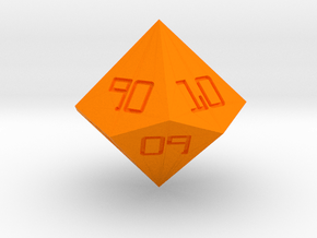 Programmer's D10 (tens) in Orange Smooth Versatile Plastic: Small