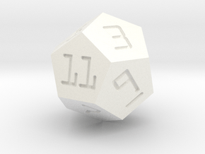 Programmer's D12 in White Smooth Versatile Plastic: Small