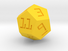 Programmer's D12 in Yellow Smooth Versatile Plastic: Small