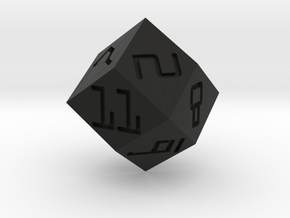 Programmer's D12 (rhombic) in Black Smooth Versatile Plastic: Small