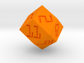 Programmer's D12 (rhombic) in Orange Smooth Versatile Plastic: Small