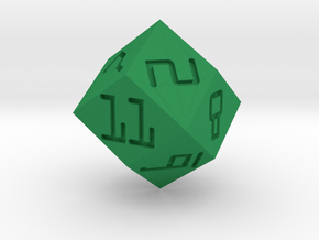 Programmer's D12 (rhombic) in Green Smooth Versatile Plastic: Small