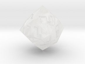 Programmer's D12 (rhombic) in Clear Ultra Fine Detail Plastic: Small