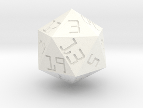 Programmer's D20 in White Smooth Versatile Plastic: Small