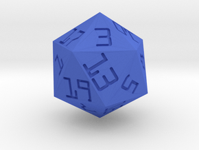 Programmer's D20 in Blue Smooth Versatile Plastic: Small