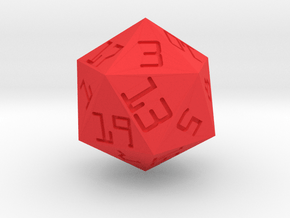 Programmer's D20 in Red Smooth Versatile Plastic: Small