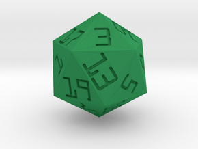 Programmer's D20 in Green Smooth Versatile Plastic: Small