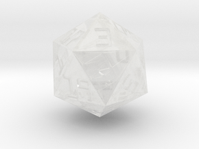 Programmer's D20 in Clear Ultra Fine Detail Plastic: Small
