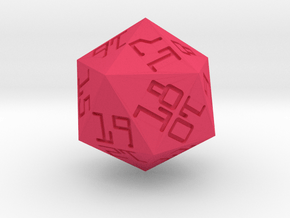 Programmer's D20 (spindown) in Pink Smooth Versatile Plastic: Small