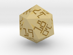 Programmer's D20 (spindown) in Tan Fine Detail Plastic: Small