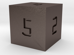 Programmer's D6 in Polished Bronzed-Silver Steel: Large