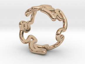 Squiggle Ring 1 (Size 6 - 10.5) in 9K Rose Gold : 6 / 51.5