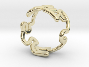 Squiggle Ring 1 (Size 6 - 10.5) in 9K Yellow Gold : 8 / 56.75