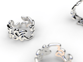 Squiggle Ring 1 (Size 6 - 10.5) in Natural Silver: 7 / 54