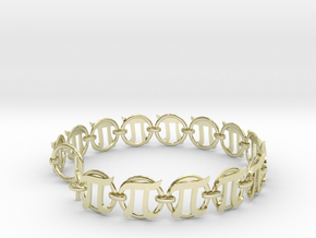 Pi 9 to 10 inch Braclet in 14k Gold Plated Brass