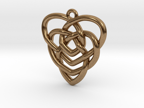 Mother's Knot Pendant in Natural Brass: Medium