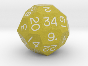 Fourfold Polyhedral d34 (Goldenrod) in Natural Full Color Sandstone