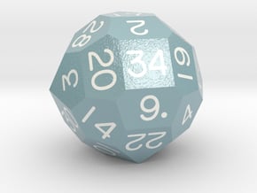 Fourfold Polyhedral d34 (Dull Blue) in Smooth Full Color Nylon 12 (MJF)