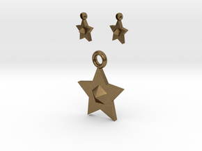 Star Pendant And Earrings in Natural Bronze