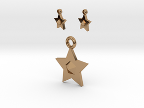 Star Pendant And Earrings in Polished Brass