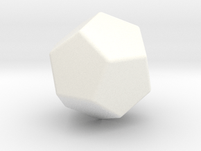 Blank D12 in White Smooth Versatile Plastic: Small