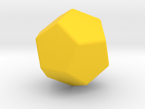 Blank D12 in Yellow Smooth Versatile Plastic: Small